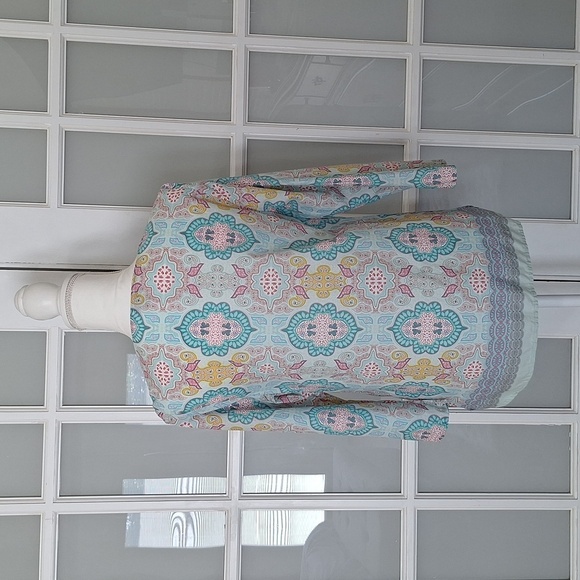 Talbots Moroccan Medallion Split Neck Tunic - Picture 4 of 14